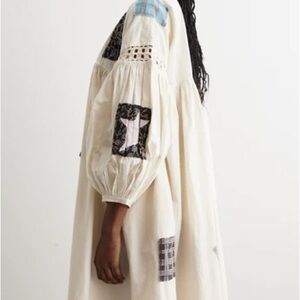 Story MFG Patchwork Mon Dress with Balloon Sleeves NWT M